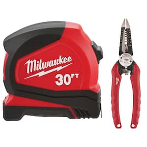 30 ft. Compact Tape Measure with 6-in-1 Pliers