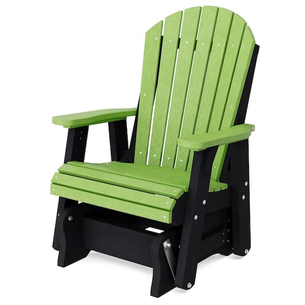 Heritage 1-Person Lime Green and Black Plastic Outdoor Glider