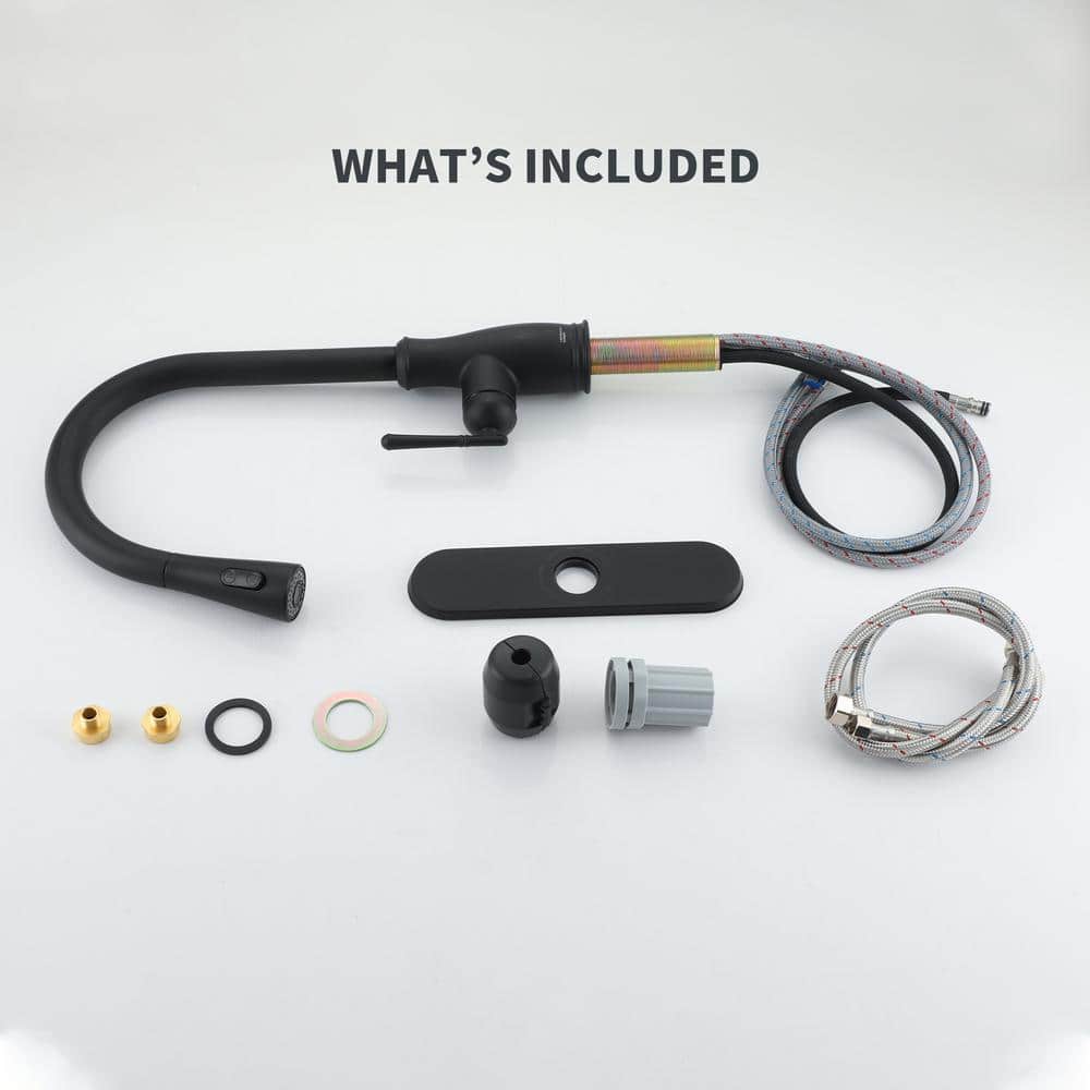 Matte Black Pull Down Kitchen Faucet with Digital Display