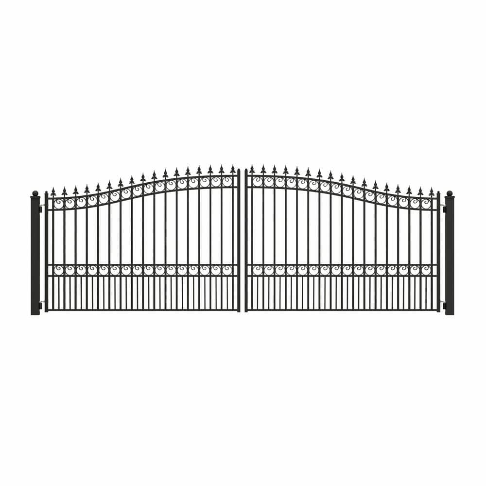 London Style 18 ft. x 6 ft. Black Steel Dual Driveway Fence Gate price history on PriceWatchPro