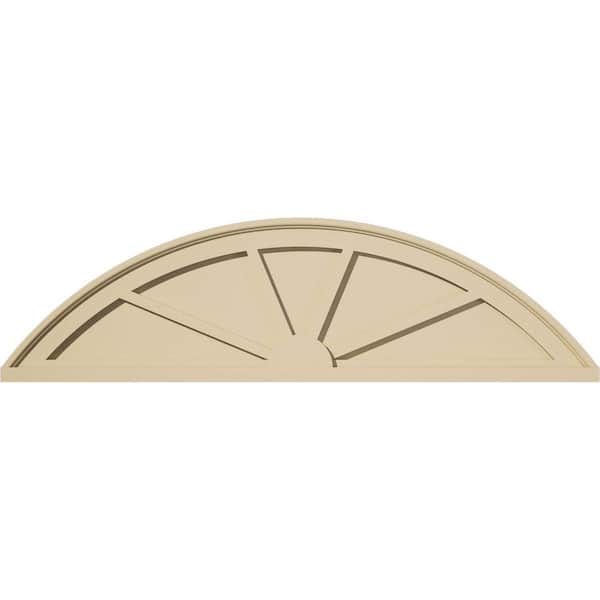Ekena Millwork 42-in. W x 11-1/2-in. H x 2-in. P Segment Arch 4 Spoke Signature Urethane Pediment, Primed Tan