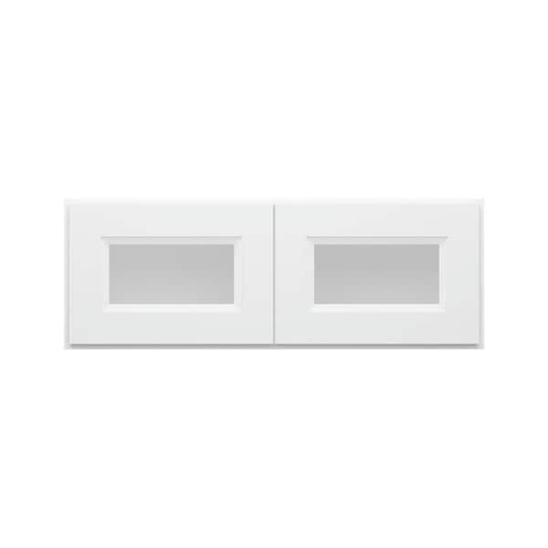 HOMLUX 33 in. W x 12 in. D x 12 in. H in Traditional White Ready to Assemble Wall Kitchen Cabinet with No Glasses