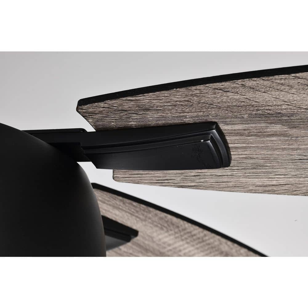 Matte Black 52" Ceiling Fan with Reversible Blades and LED Light