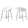 White with Chrome Base Bar Stool (2-Piece) HD2296 - The Home Depot