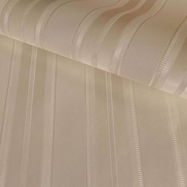 Classic Stripe Embossed Wallpaper in shades of Cream