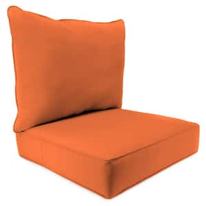 Sunbrella 24" x 24" Spectrum Cayenne Orange Solid Rectangular Outdoor Deep Seating Chair Seat and Back Cushion Set