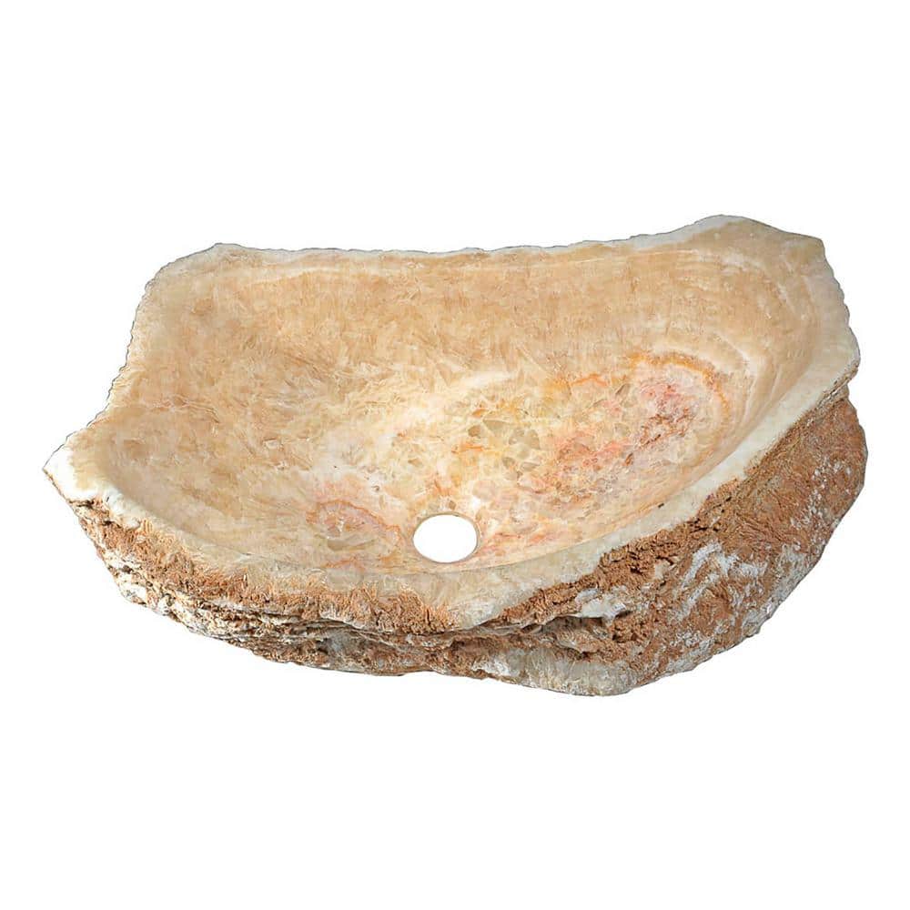 Desert Shell 20 in. Handcrafted Irregular Shaped Solid Surface Bathroom Ves