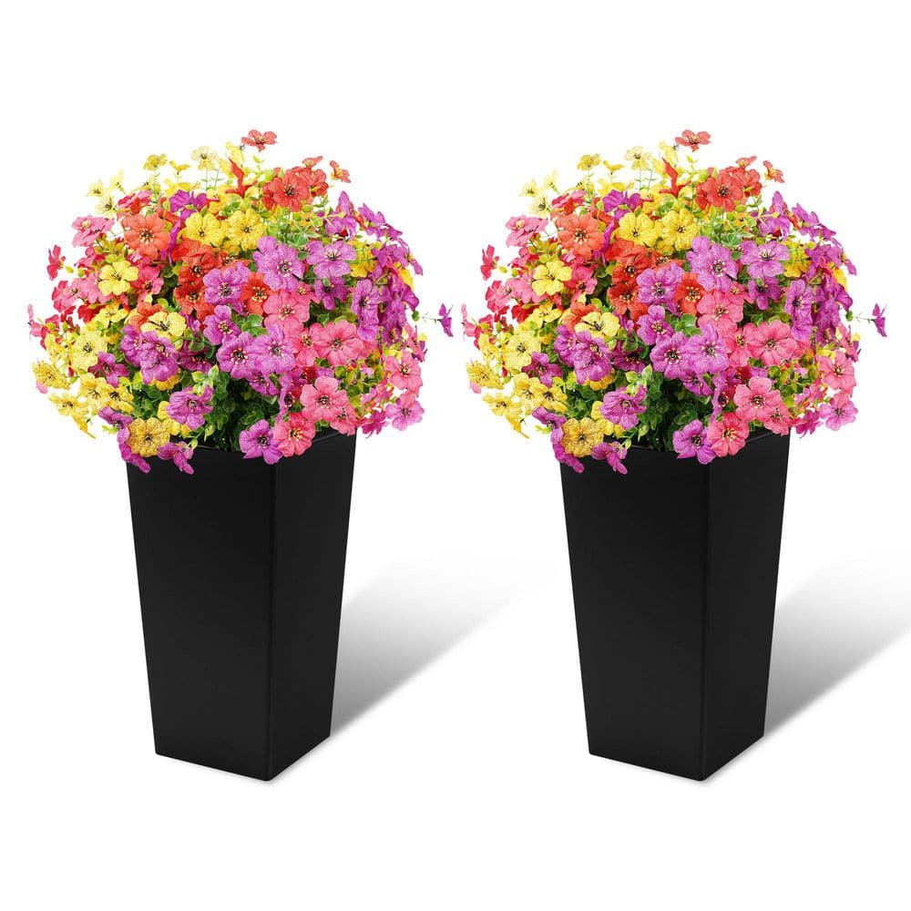 Vitalismo 25 in. Artificial Flowers in Black Square Planter