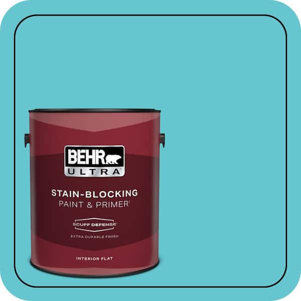 BEHR ULTRA 1 gal. #P470-4 Paradise Sky Extra Durable Flat Interior Paint & Primer