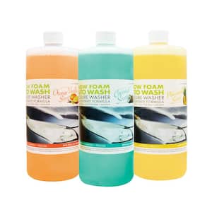 Pressure Washer Auto Snow Foam Detergent with Pineapple, Orange-Vanilla, & Coconut (3-Pack)