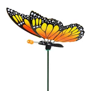 WindyWing Monarch Butterfly 2.46 ft. Multi-Color Plastic Garden Stake