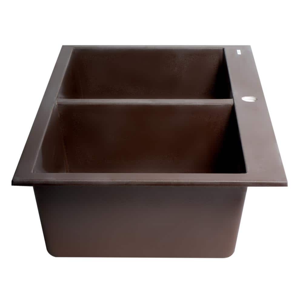 34'' Chocolate Double Bowl Granite Composite Kitchen Sink