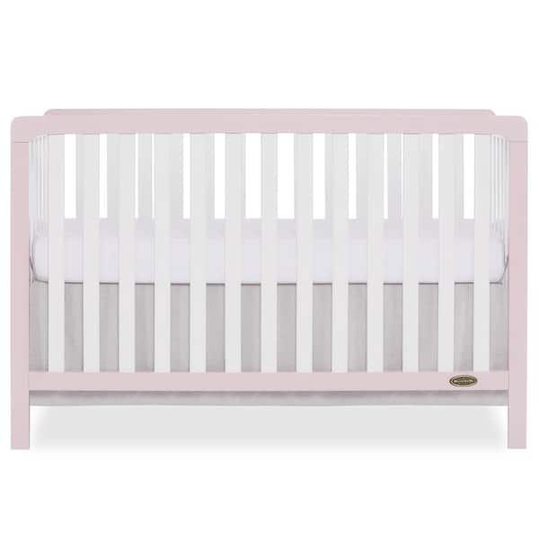 Dream On Me Ridgefield Brush Pink White 5-in-1 Convertible Crib
