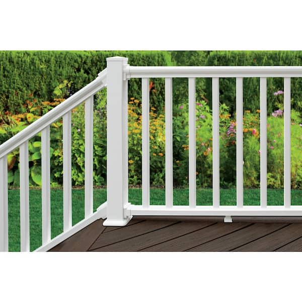 Premium Exterior 6 ft. x 3 ft. White Vinyl Stair Rail Kit