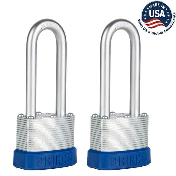 1-3/4 in. (44mm) Laminated Steel Keyed Padlock, 2-1/2 in. Shackle (2-Pack)