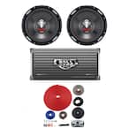 12 in. 2300-Watt Car Subwoofers Subs and 1600-Watt 2-Ch Amp and 8 Gauge Amp  Kit
