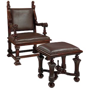 Design Toscano The Carlisle Louis XV Walnut Brown Arm Chair (Set of 2)  AF91945 - The Home Depot