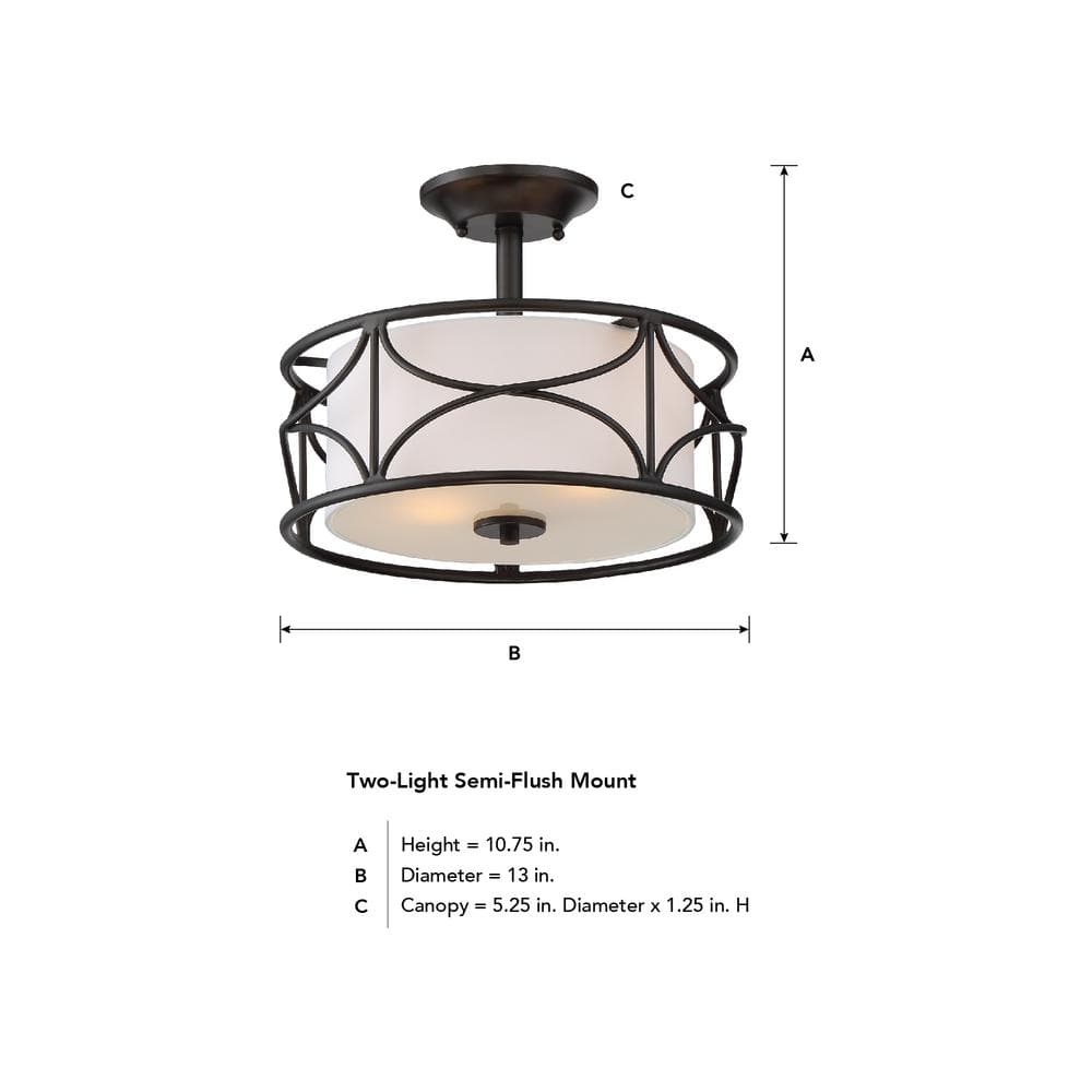 Avara 13" Bronze Glass Drum Indoor/Outdoor Ceiling Light