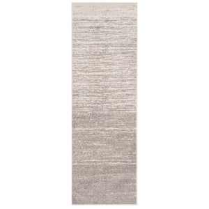 Adirondack Light Gray/Gray 2 ft. x 6 ft. Solid Runner Rug