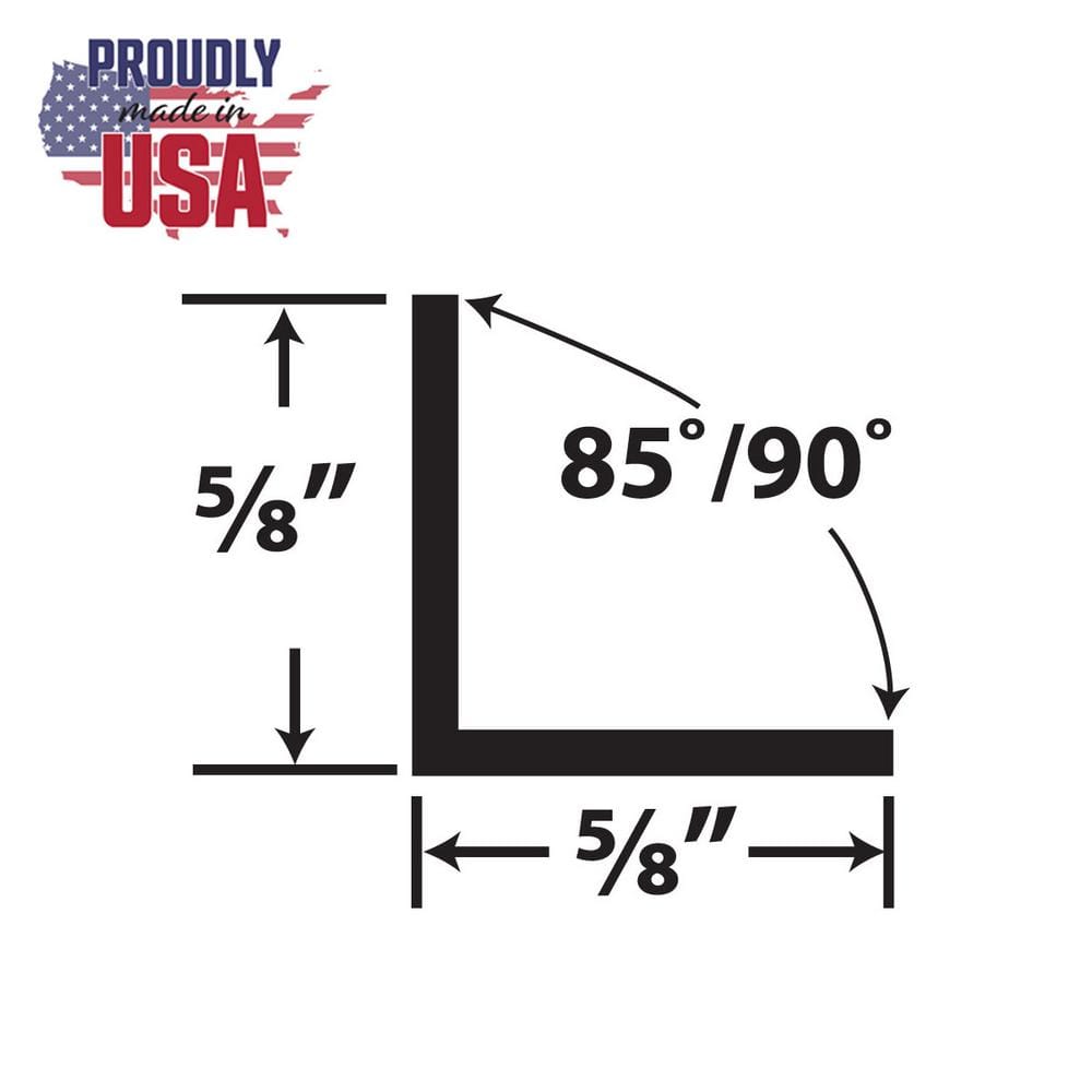 White Styrene Plastic 90 Degree Angle Molding 72 Inch Pack