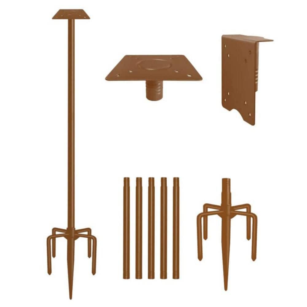 90 in. Brown Bird House Pole Mount Kit with Frosted, Bird Feeder Pole Kit with 5 Prongs Base and 2 Plates for Outdoor price history on PriceWatchPro