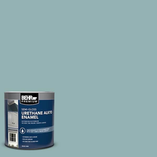 1 qt. #500F-5 Gulf Winds Semi-Gloss Enamel Urethane Alkyd Interior/Exterior Paint