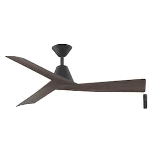 Easton 52 in. Indoor/Outdoor Matte Black with Whiskey Barrel Blades Ceiling Fan with Remote Included