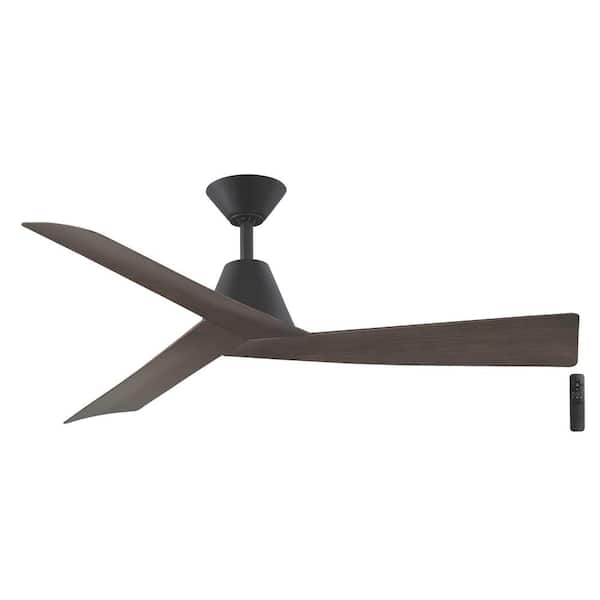 Home Decorators Collection Easton 52 in. Indoor/Outdoor Matte Black with Whiskey Barrel Blades Ceiling Fan with Remote Included