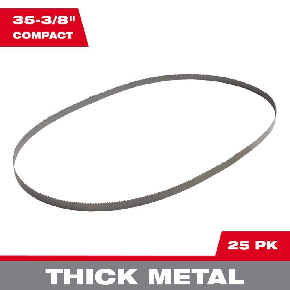 Milwaukee 35-3/8 in. 10 TPI Bi-Metal Compact Band Saw Blade (25-Pack)  48-39-0506 - The Home Depot