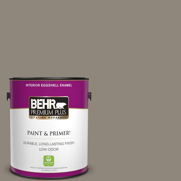 BEHR PREMIUM PLUS 1 gal. #T16-08 Fifth Olive-Nue Eggshell Enamel Low Odor Interior Paint & Primer