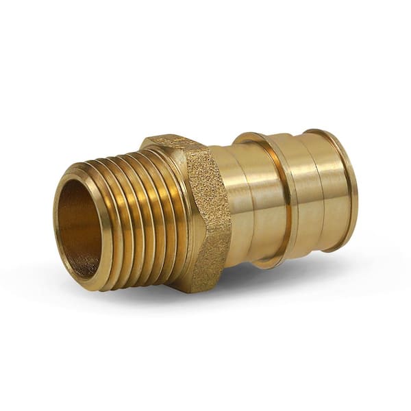 PLUMBFLEX 3/4 in. x 1/2 in. 90° PEX A x MIP Expansion Pex Adapter, Lead Free Brass for Use in Pex A-Tubing