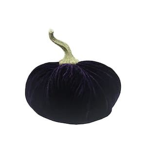 8.25 in. D x 8.5 in. H XX-Large Purple Velvet Pumpkin