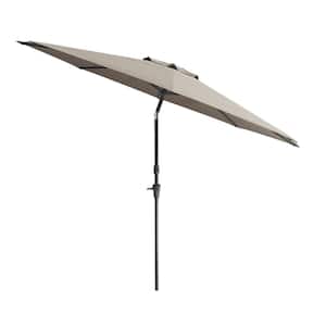 10 ft. Aluminum Wind Resistant Market Tilting Patio Umbrella in Sandy Grey