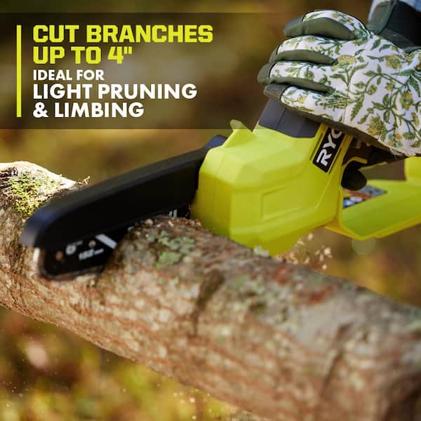 RYOBI - ONE+ 18V 6 in. Cordless Battery Compact Pruning Mini Chainsaw with 2.0 Ah Battery and Charger