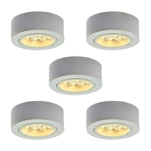 3 in. 3000k Warm Light New Construction and Remodel Recessed Intergrated LED Kit 120-Volt Plastic Pucks- White (5-pack)