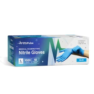 Large - Nitrile Gloves, Latex Free and Powder Free - Medical Examination Disposable Gloves - Blue - 1000 Count