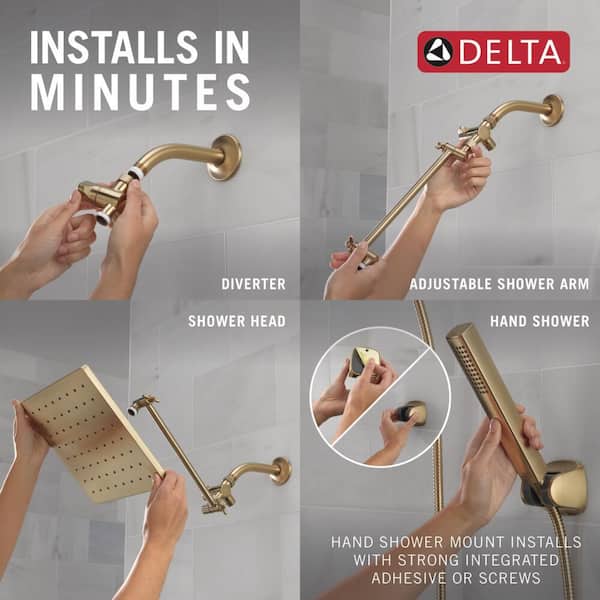 Delta Raincan 1-Spray Dual Wall Mount Fixed and Handheld Shower
