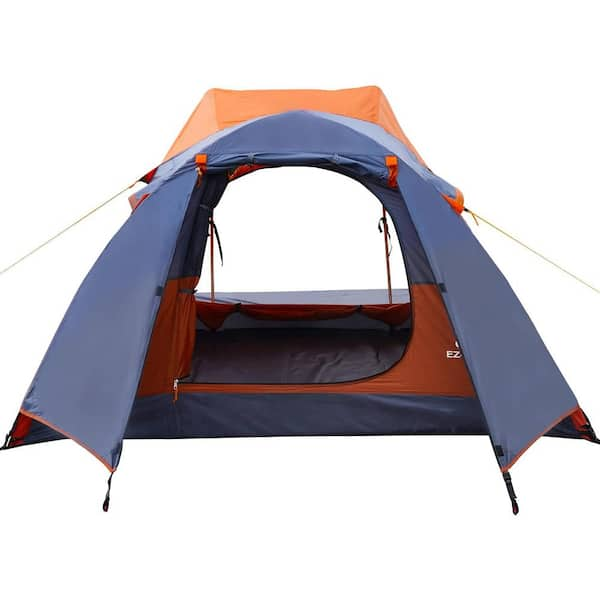 Orange Camping Tent 2-Person, Aluminum Poles Tentwith Bike Shed and ...