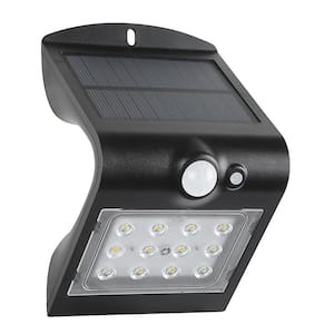 120-Degree Solar Motion Activated Outdoor Integrated LED Area Light with Double Lighting (Black)
