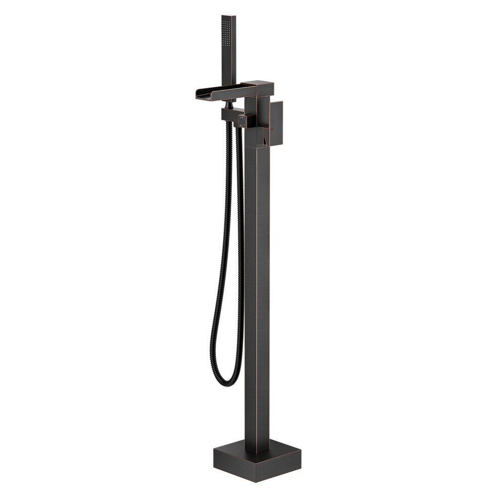Single-Handle Claw FootFreestanding Floor Mount Tub Faucet with Handshower in Oil Rubbed Bronze price history on PriceWatchPro