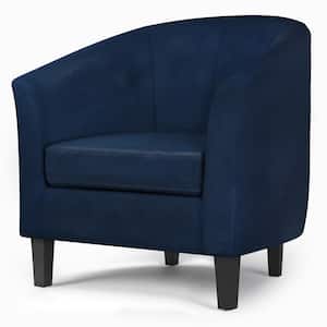 Austin 30 in. Wide Contemporary Tub Chair in Distressed Dark Blue Faux Leather