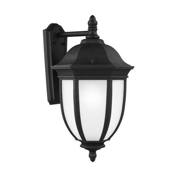 Generation Lighting Galvyn 1-Light Black Outdoor 22.625 in. Wall Lantern Sconce