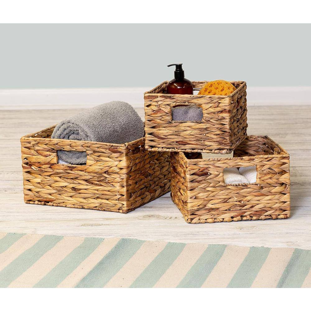 Natural Wicker Nesting Storage Basket Set with Handles