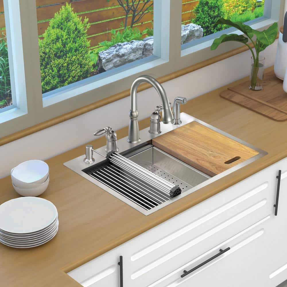 30-Inch Stainless Steel Kitchen Workstation Sink with Accessories