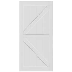 32 in. x 84 in. 4-Panel White Primed Textured Solid MDF Core Wood Interior Door Slab