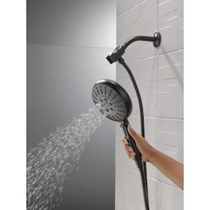 7-Spray Patterns 1.75 GPM 6.19 in. Wall Mount Handheld Shower Head with SureDock Magnetic in Matte Black