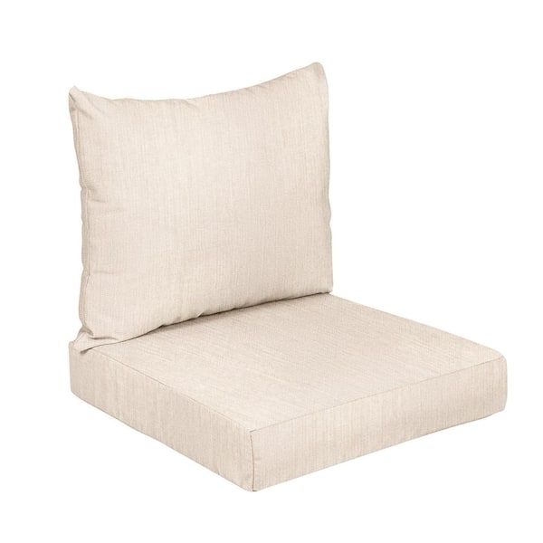 SORRA HOME 25 x 25 x 5 (2-Piece) Deep Seating Outdoor Dining Chair Cushion in Sunbrella Cast Pumice