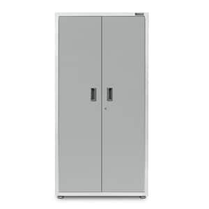 Ready-to-Assemble Steel Freestanding Garage Cabinet in Hammered White (36 in. W x 72 in. H x 18 in. D)