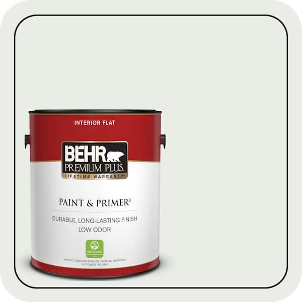 BEHR PREMIUM PLUS 1 gal. #700E-1 Dew Drop Flat Low Odor Interior Paint & Primer