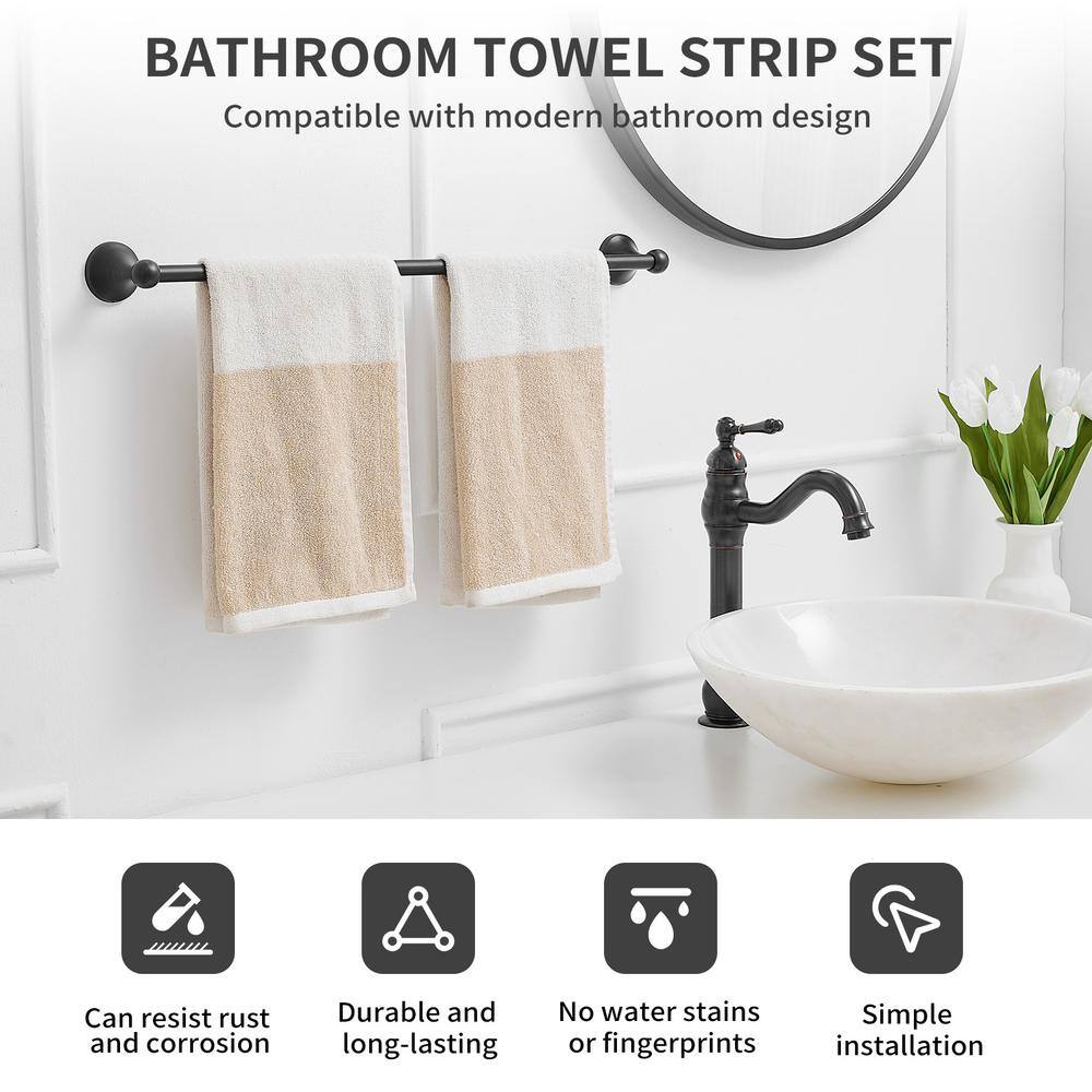 Oil Rubbed Bronze 4-Piece Bathroom Hardware Set